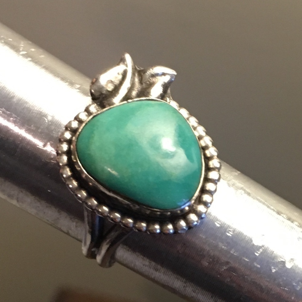 Vintage Turquoise Teacher’s Pet Apple Design Ring